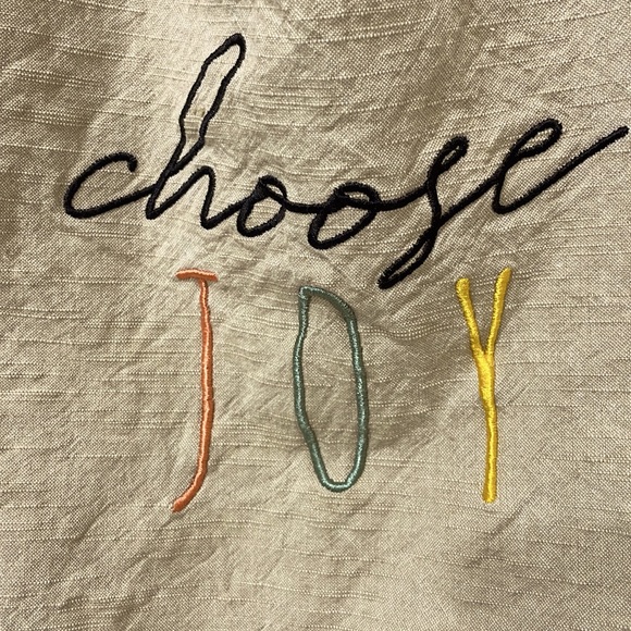 Choose Joy linen cotton tote 16x15 - Picture 2 of 5